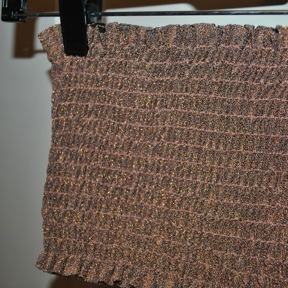 Emma & Sam Bronze Golden Crop Tube Top - Picture 1 of 3